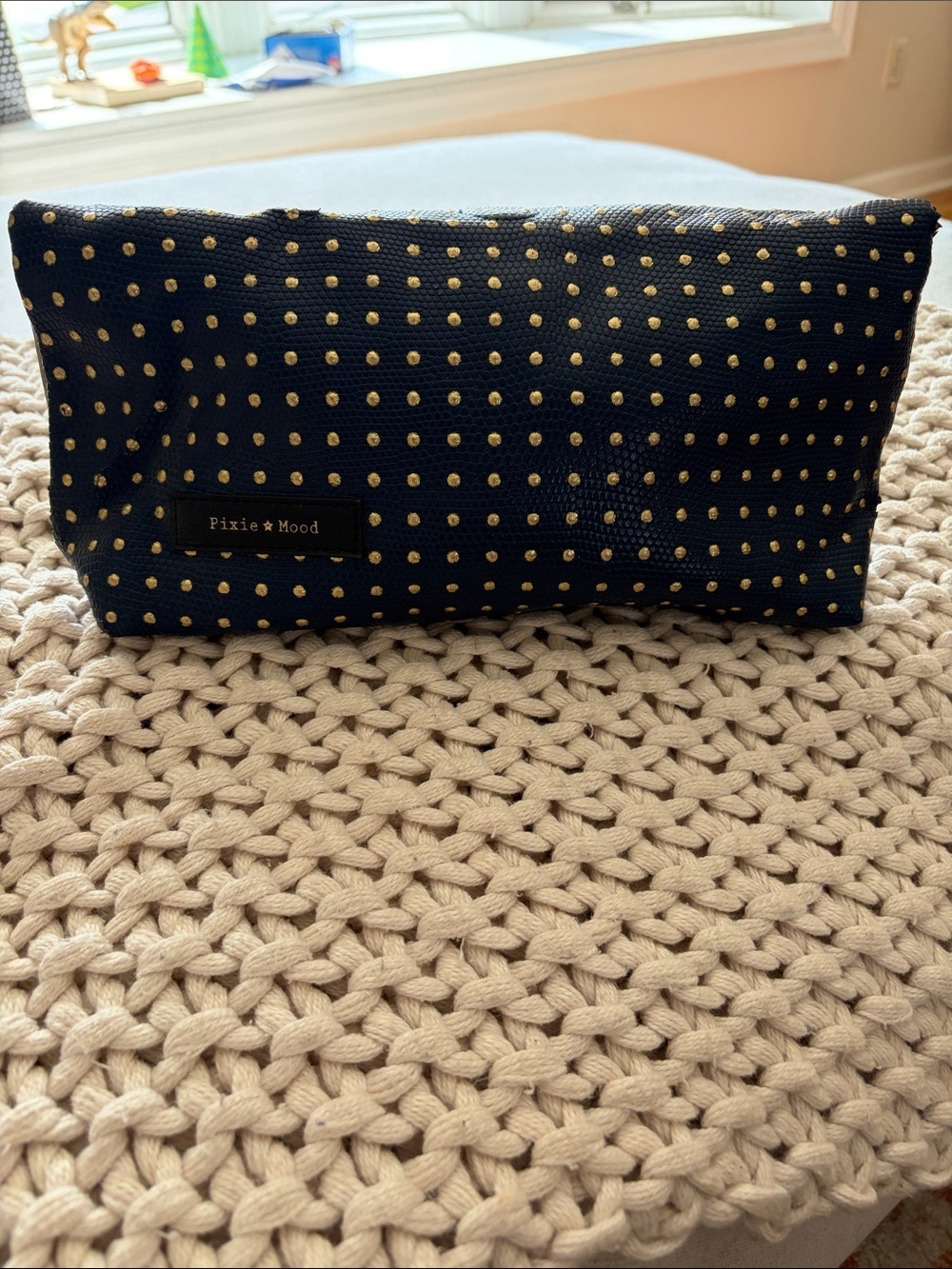 Pixie Mood Maria Rollover Clutch with Gold Dot Pattern